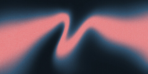 Black abstract background with blue to red gradient wave noise in the shape of the letter M