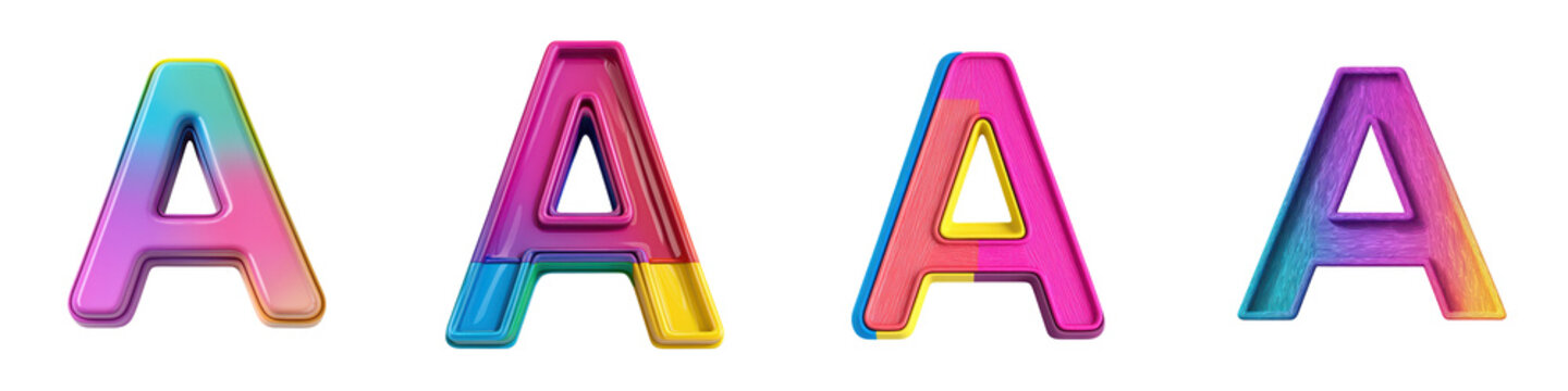Visually striking 3D gradient letter A design with bold  colorful typography and dynamic geometric patterns  This modern  abstract artwork is perfect for branding  advertising  web and app interfaces
