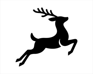 Obraz premium Deer silhouette logo vector illustration. 