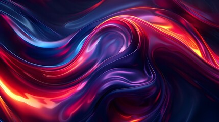 Obraz premium A colorful, abstract painting with a purple and blue swirl