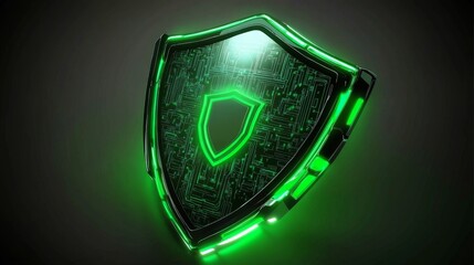 Technology-driven modern logo featuring cybersecurity shield glowing circuits and bold digital design symbolizing secure and innovative solutions
