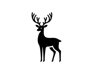 Obraz premium Deer silhouette logo vector illustration. 