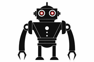 Fototapeta premium Surveillance Robot vector silhouette black design white background