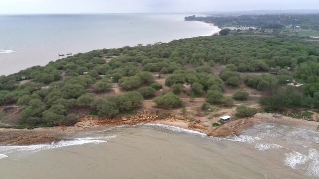 Aerial view of Sowan beach in Tuban, East Java.