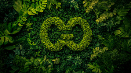 Obraz premium Green symbol representing reduced CO2 emissions, focusing on carbon footprint awareness