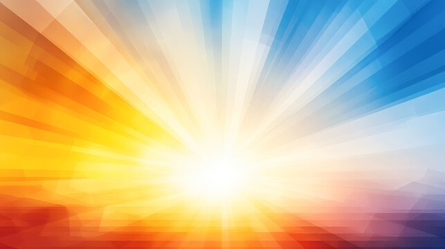A vibrant abstract background featuring radiant beams of light in warm hues, ideal for summer themes, wellness campaigns, or motivational materials, Use it for banners, posters, or website designs,
