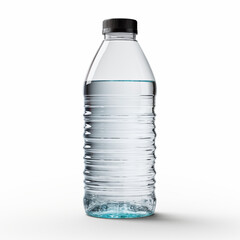 Fototapeta premium HalfFull Plastic Water Bottle Studio Shot