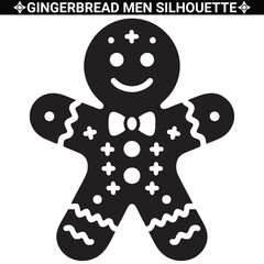 Gingerbread silhouette men isolated on white background