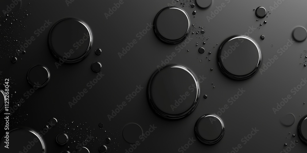 Poster anthracite water bubble background for text and ar visuals generative ai