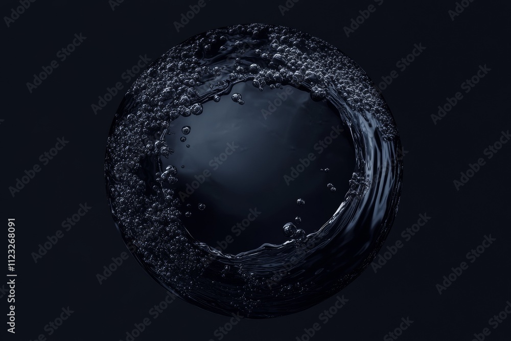Poster anthracite water bubble background for text and ar visuals generative ai