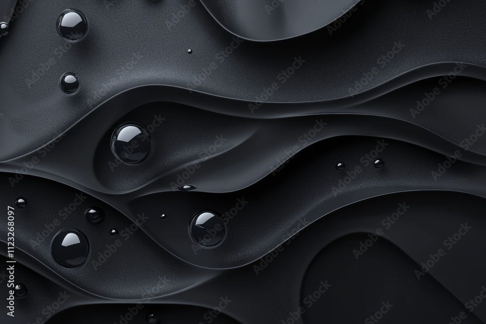 Poster anthracite water bubble background for text and ar visuals generative ai