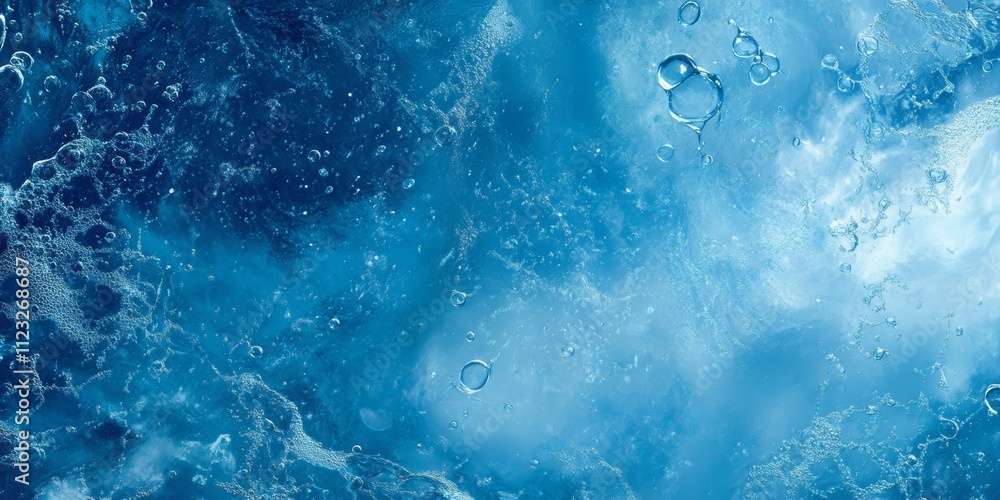 Poster abstract blue water bubble background for ar and vr applications generative ai
