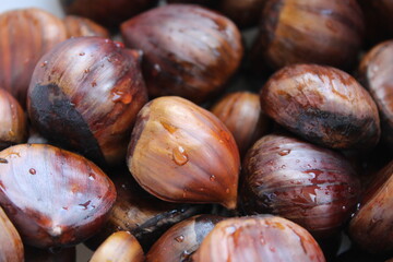 close up of chestnuts