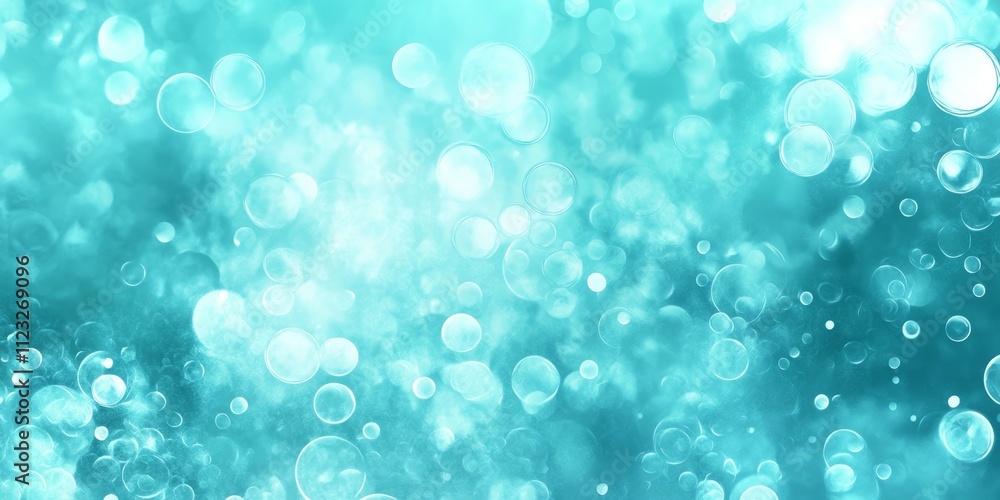 Poster cyan water bubble background for augmented reality generative ai