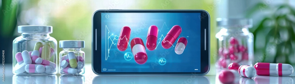 Aufkleber personal medication application, ai mobile application insights healthcare dashboard for medication 
