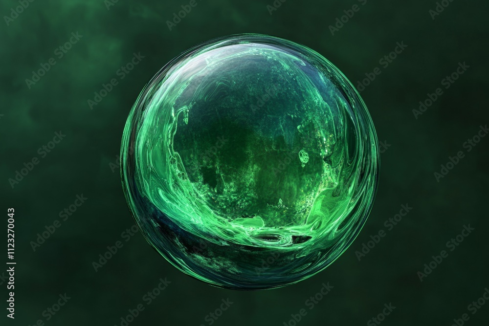 Poster emerald water bubble background for augmented reality generative ai