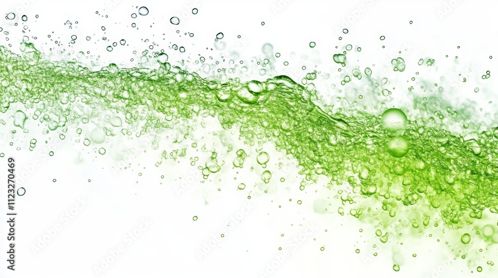 Poster green water bubble background for augmented reality generative ai