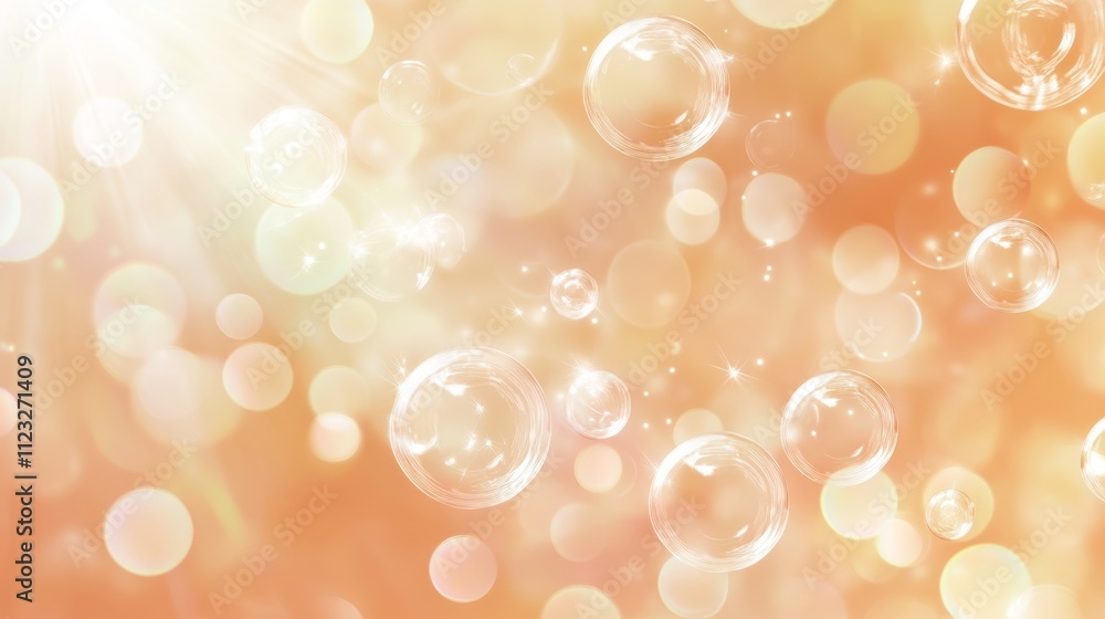 Poster light brown water bubble background for text and ar visuals generative ai
