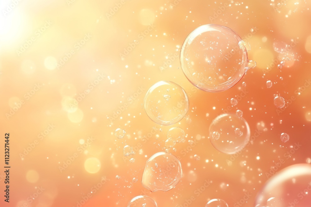 Poster light brown water bubble background for augmented reality generative ai