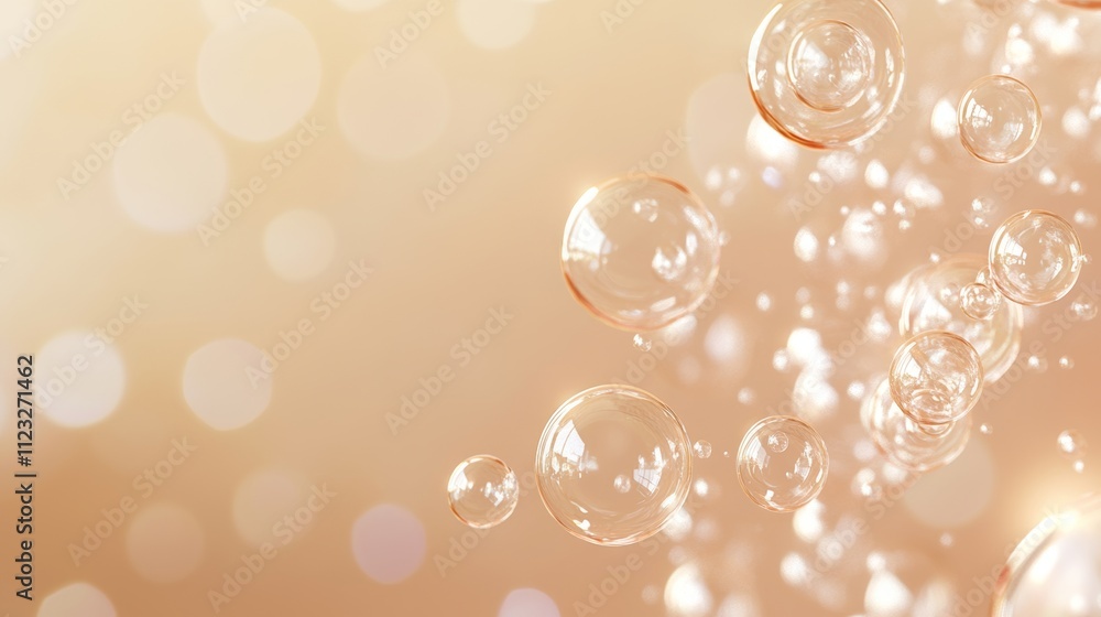 Poster light brown water bubble background for augmented reality generative ai