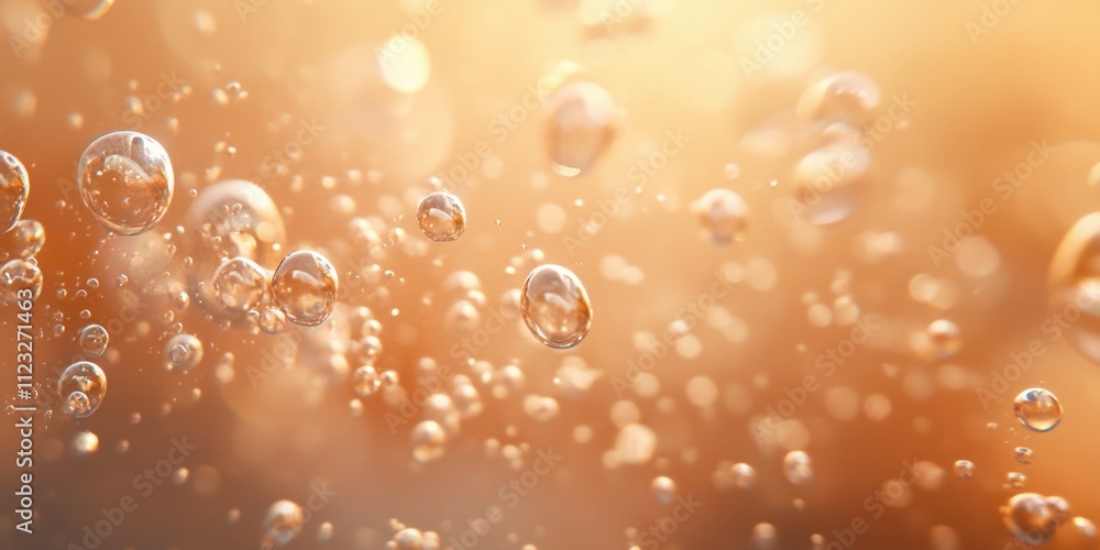 Poster light brown water bubble background for augmented reality generative ai