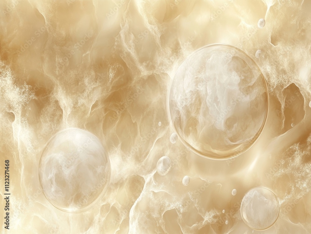 Aufkleber light brown water bubble background for text and ar visuals generative ai