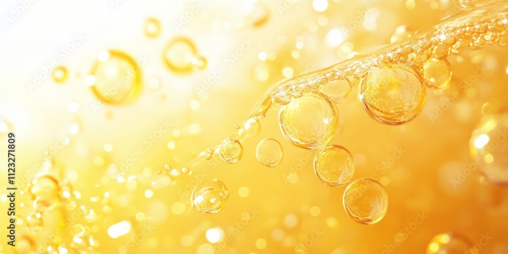 Poster yellow water bubble background for augmented reality generative ai
