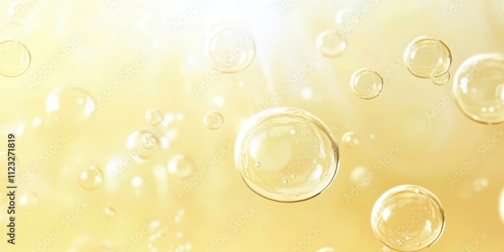 Poster yellow water bubble background for augmented reality generative ai