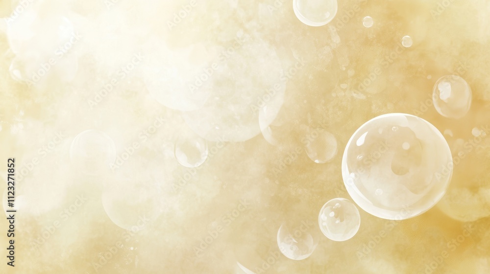 Poster yellow water bubble background for augmented reality generative ai