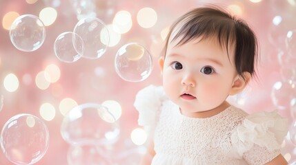 Fototapeta premium Pastel Pink Water Bubble Background for AR and Text Overlay Generative AI
