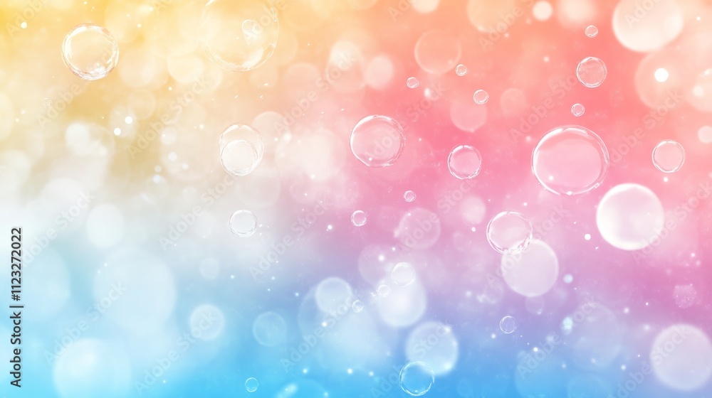 Poster multicolor water bubble background for augmented reality generative ai