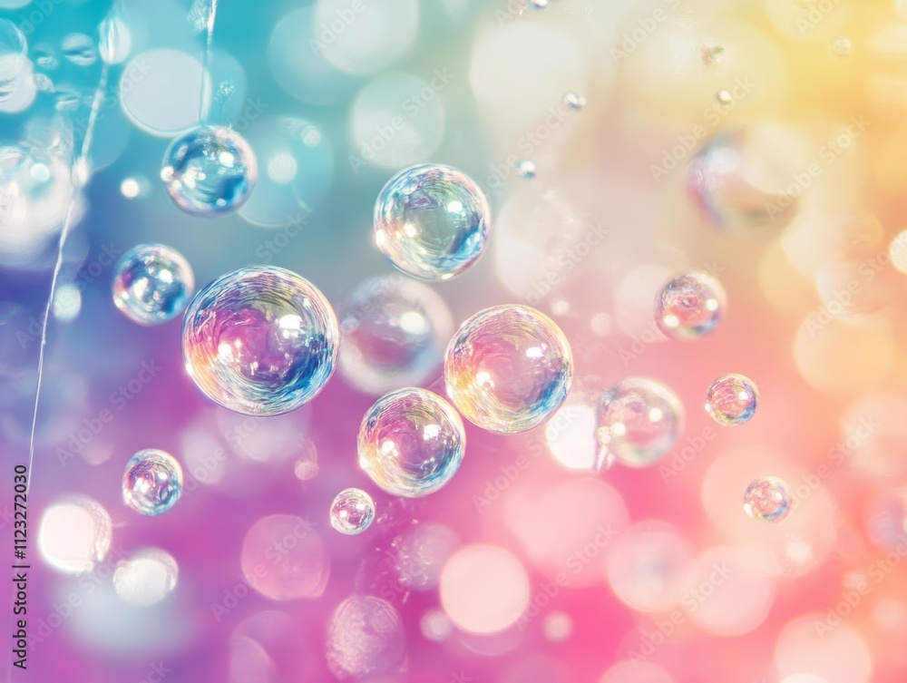 Poster multicolor water bubble background for augmented reality generative ai