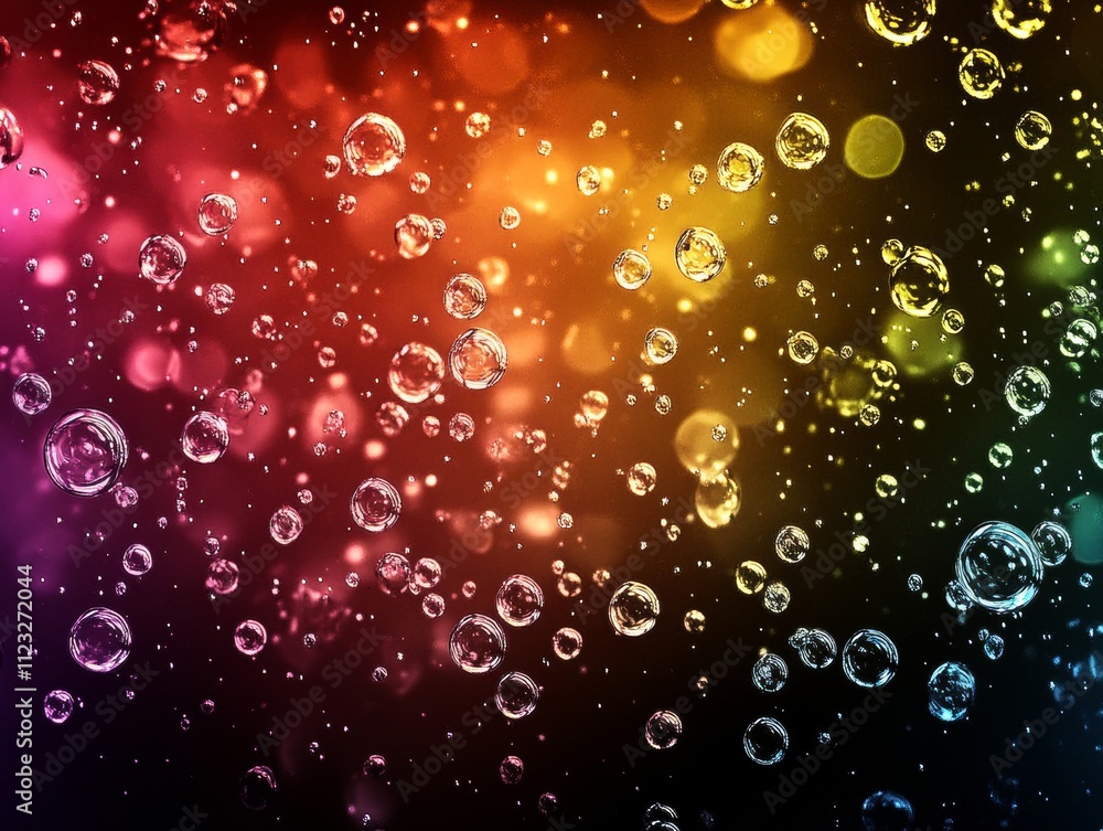 Poster multicolor water bubble background for augmented reality generative ai