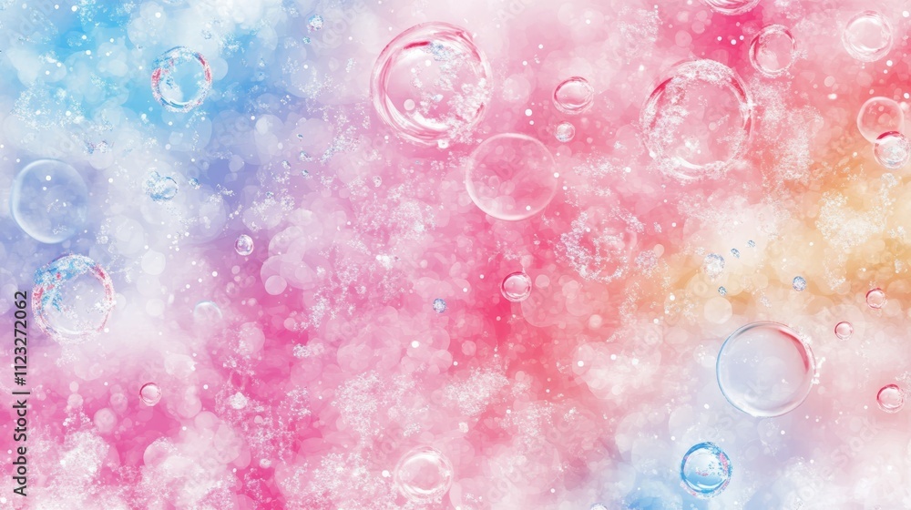 Poster multicolor water bubble background for augmented reality generative ai