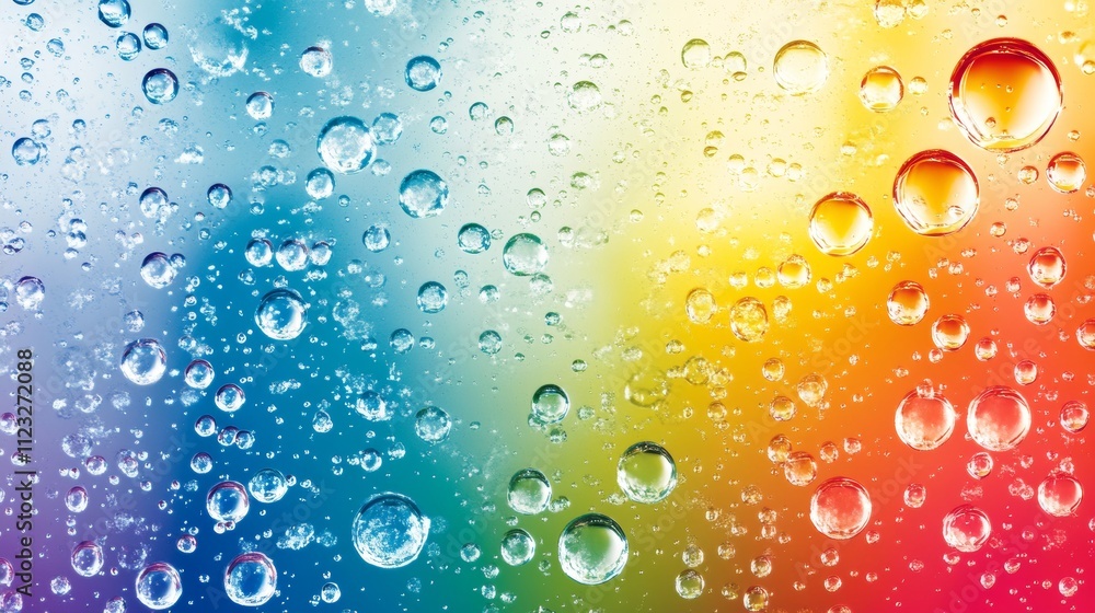 Poster multicolor water bubble background for augmented reality generative ai