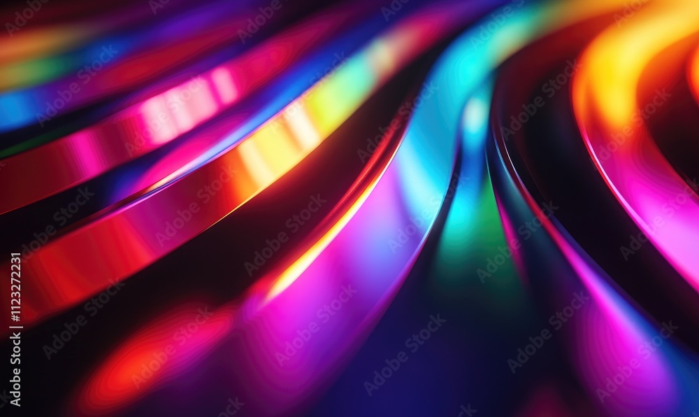 Poster vibrant, flowing waves of color create a dynamic, abstract visual experience.