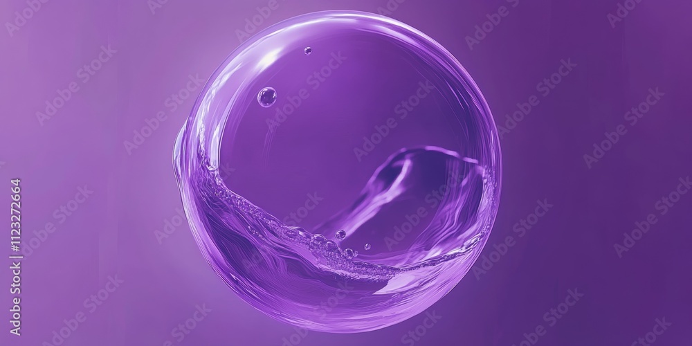 Poster purple water bubble background for augmented reality generative ai