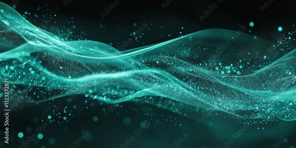 Poster turquoise water bubble background for text and graphics generative ai