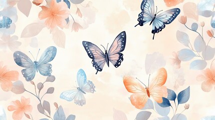 seamless pattern with butterflies