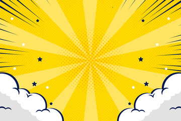 Fototapeta premium star comic style template manga cartoon cloud cover background