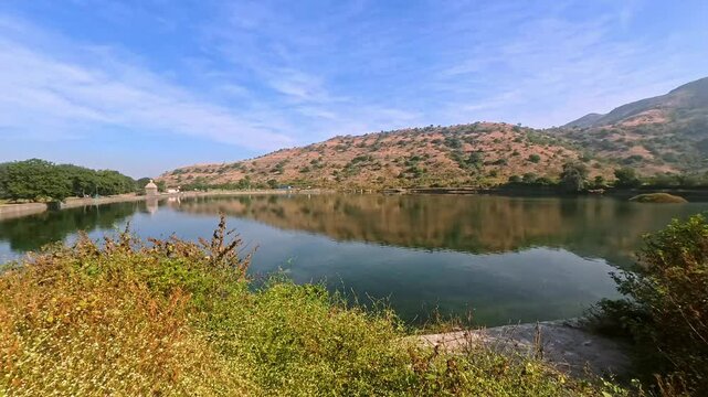 8 December 2024, Pune, Maharashtra, India, historical Mastani Lake, also known as Mastani Talab, is situated near Wadki village, It was built around 1720 during the reign of Bajirao Peshwa.