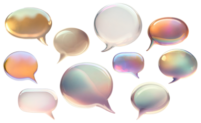 Bubble message, 3d online chat with speech or talk object for social media post.