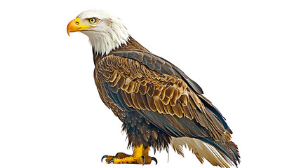 Obraz premium Majestic Bald Eagle Soaring Over the Forest Wildlife Photography Natural Habitat Aerial Perspective Bird of Prey