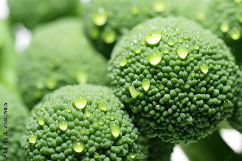 Aufkleber a macro image of broccoli florets, capturing the tiny details and unique structure of the vegetable.