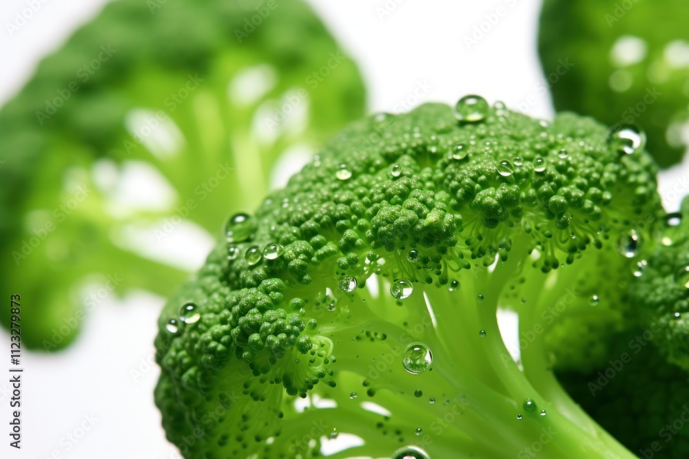 Aufkleber a macro image of broccoli florets, capturing the tiny details and unique structure of the vegetable.