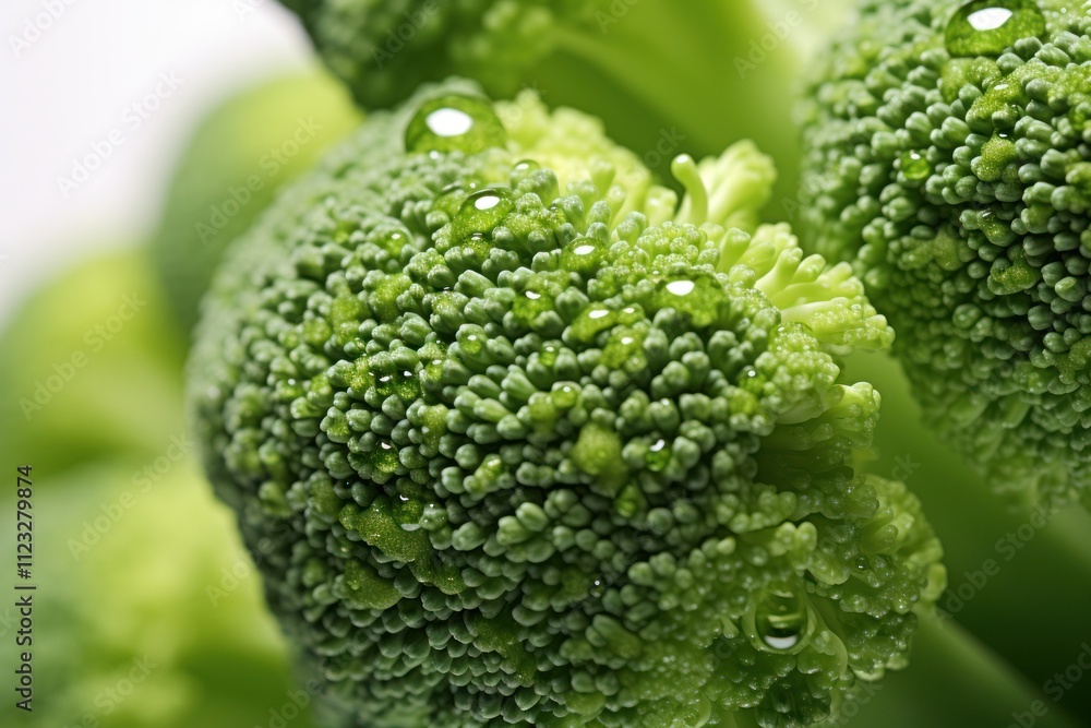 Aufkleber a macro image of broccoli florets, capturing the tiny details and unique structure of the vegetable.