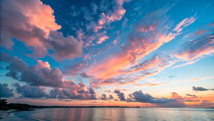 sunset over the lake