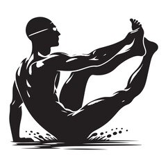 swimmer Silhouette Vector Illustration