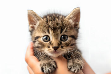 little kitten in hand