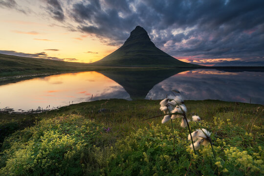 mountain landscape with sunset